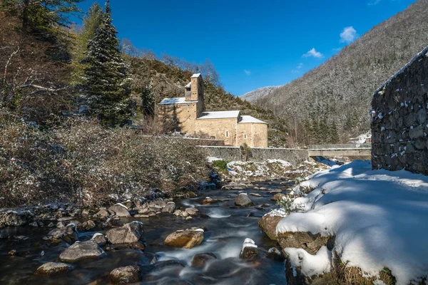 Pueblo Salau Los Pirineos Franceses Bajo Nieve — Foto de Stock