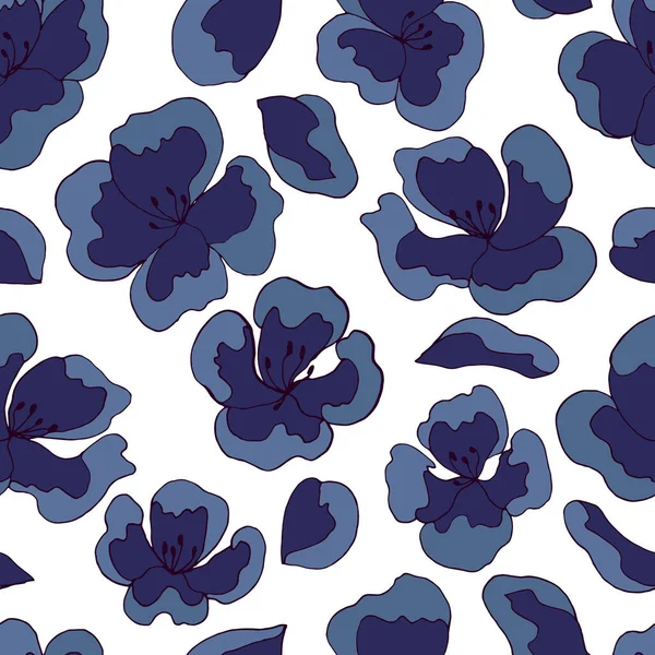 Vector Flowers Seamless Pattern Vector Illustration Web Pages Applications Print — Stock Vector