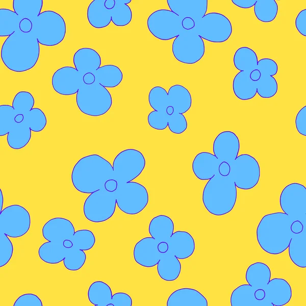 Vektor Nahtlose Muster Einfache Blumen Botanische Illustration Für Hintergrund Tapete — Stockvektor