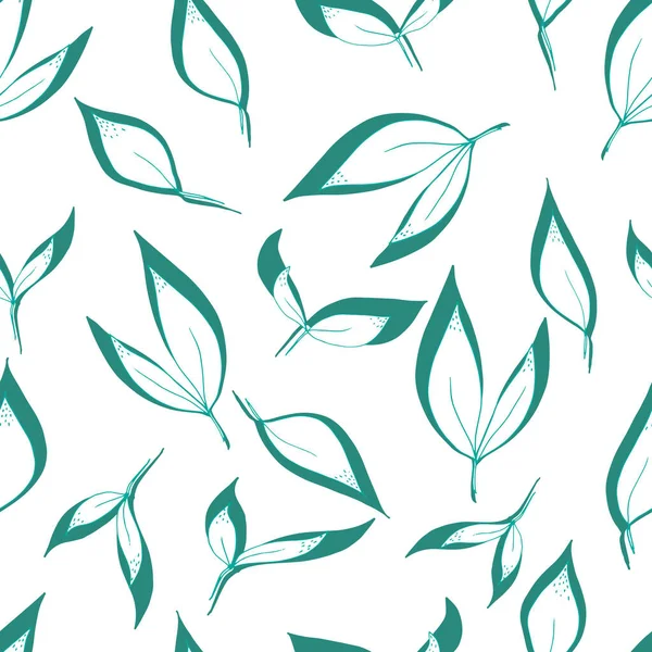 Vektor Nahtloses Blättermuster Mit Grünem Schatten Für Stoffe Textilien Bekleidung — Stockvektor