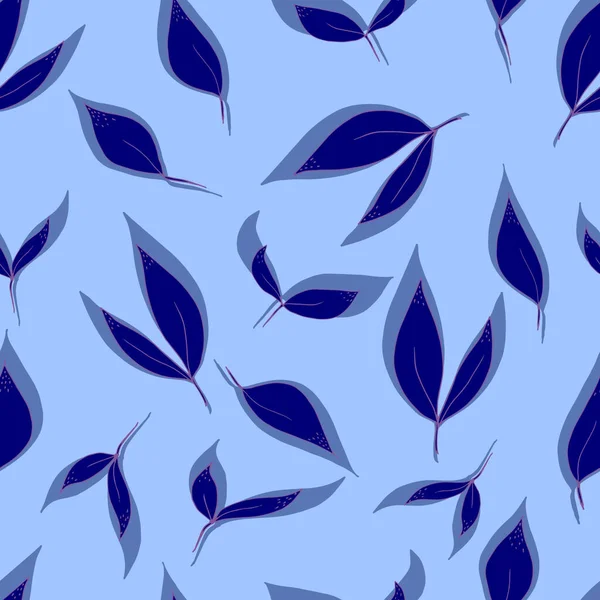 Vektor Nahtlose Muster Von Blättern Mit Lila Schatten Auf Dem — Stockvektor
