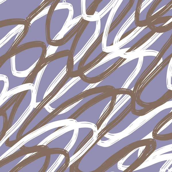 Garabato Patrón Abstracto Ondas Caóticas Irregulares Zigzags Contraste Fondo Beige — Vector de stock