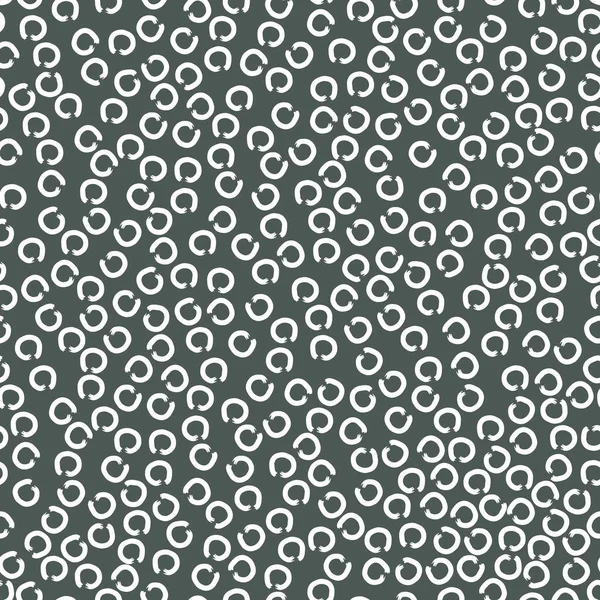 Doodle Abstract Seamless Pattern Irregular Chaotic White Circles Contrasting Background — Stock Vector