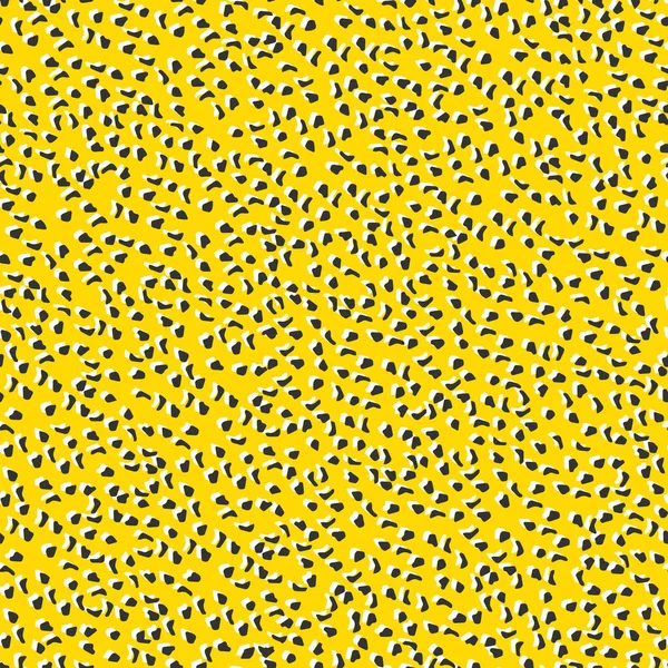 Abstract Leopard Skin Vector Seamles Pattern White Yellow Black Irregular — Stock Vector