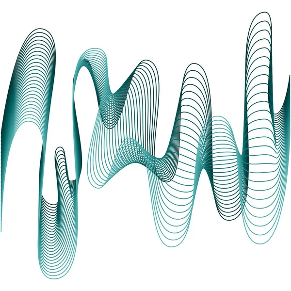 抽象的なパターン色の波スペクトル青緑のグラデーション遷移透明振動デジタル背景 — ストックベクタ
