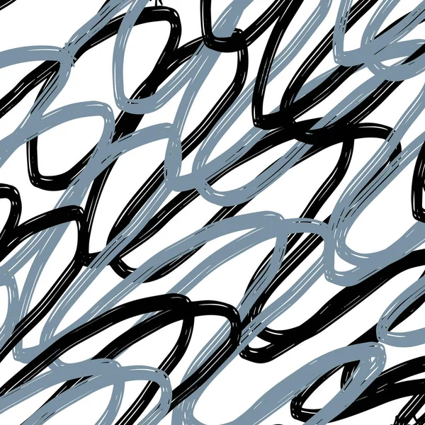 Gribouiller Motif Abstrait Irrégulier Vagues Chaotiques Zigzags Sur Fond Beige — Image vectorielle