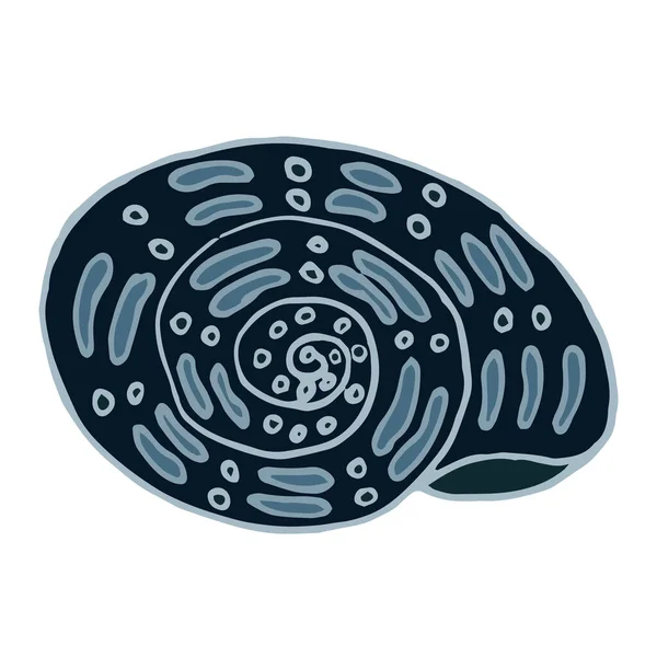 貝殻の海ベクトル分離手描きスケッチブルー — ストックベクタ