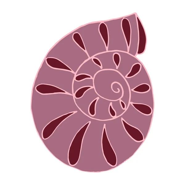 Морской Вектор Ракушки Рисунок Розовый — стоковый вектор