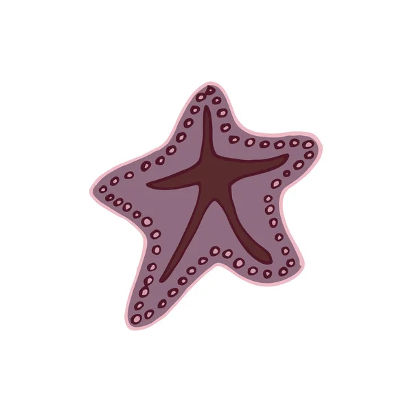 Estrela Mar Vetor Isolado Mão Desenho Esboço Rosa —  Vetores de Stock