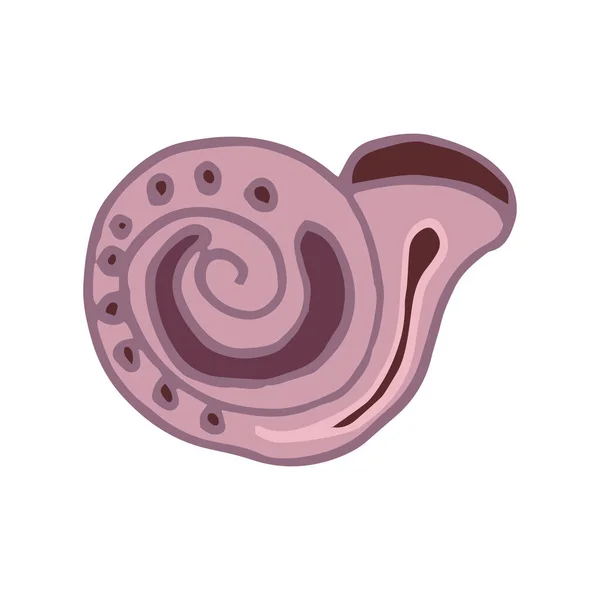 Conchiglia Mare Vettore Isolato Mano Disegno Schizzo Rosa — Vettoriale Stock