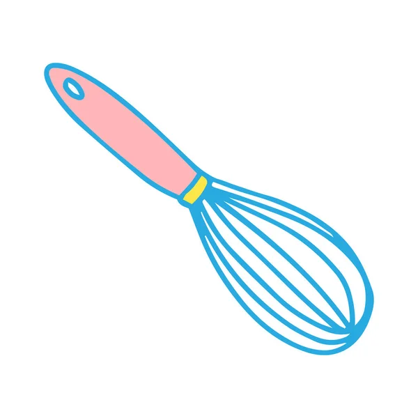 Vektorový Whisk Pro Přípravu Jídla Kuchyni Barevné Kuchyňské Nádobí Růžová — Stockový vektor