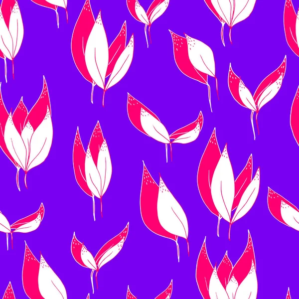 Векторный Бесшовный Рисунок Красных Листьев Тенью Контрастном Фоне Текстиля Тканей — стоковый вектор