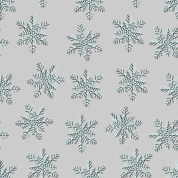 Schneeflocken Vektor Nahtlose Muster Winterhintergrund Für Karten Einladungen Und Geschenkpapier — Stockvektor