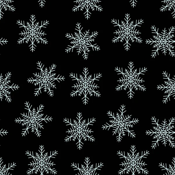 Copos Nieve Vector Patrón Sin Costura Fondo Invierno Para Tarjetas — Vector de stock