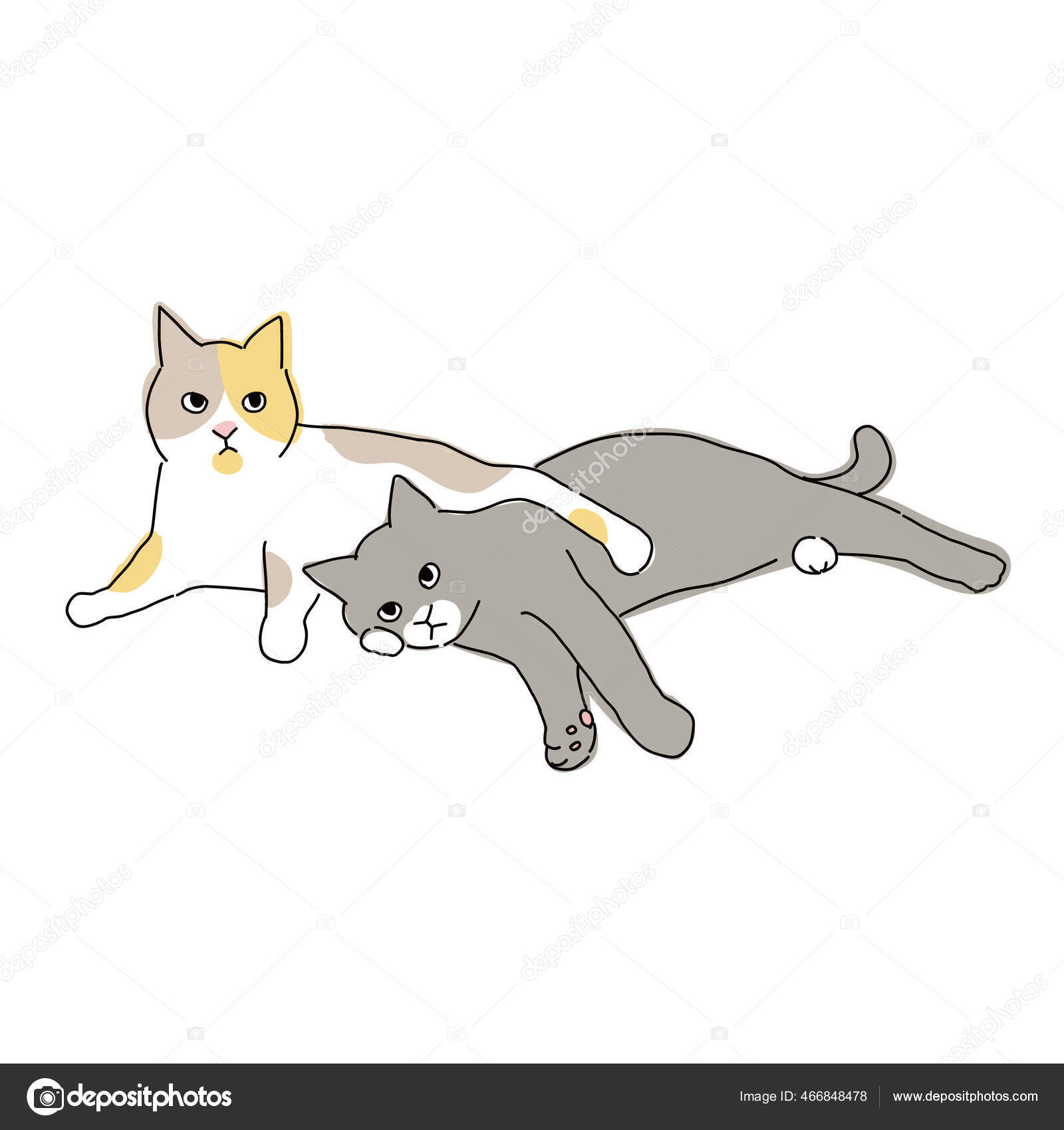 Ilustração Realista Do Desenho Vetorial Do Gato De Estimação Fofo