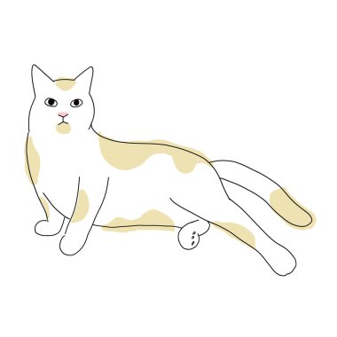 Sevimli ve basit bir kedi betimlemesi.