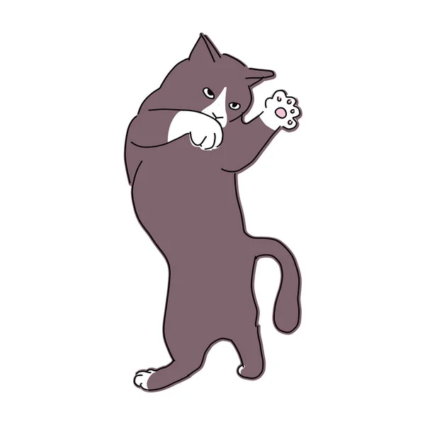 Lindo Simple Ilustración Cuerpo Completo Gato — Vector de stock