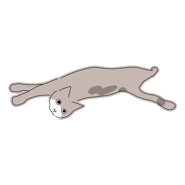 Roztomilá Jednoduchá Celotělová Ilustrace Kočky — Stockový vektor