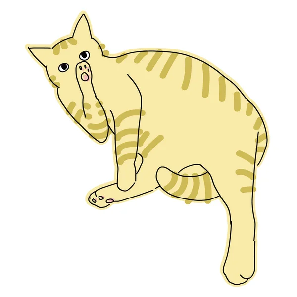 Illustrazione Del Corpo Pieno Carino Semplice Del Gatto — Vettoriale Stock