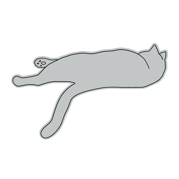 Lindo Simple Ilustración Cuerpo Completo Gato — Archivo Imágenes Vectoriales