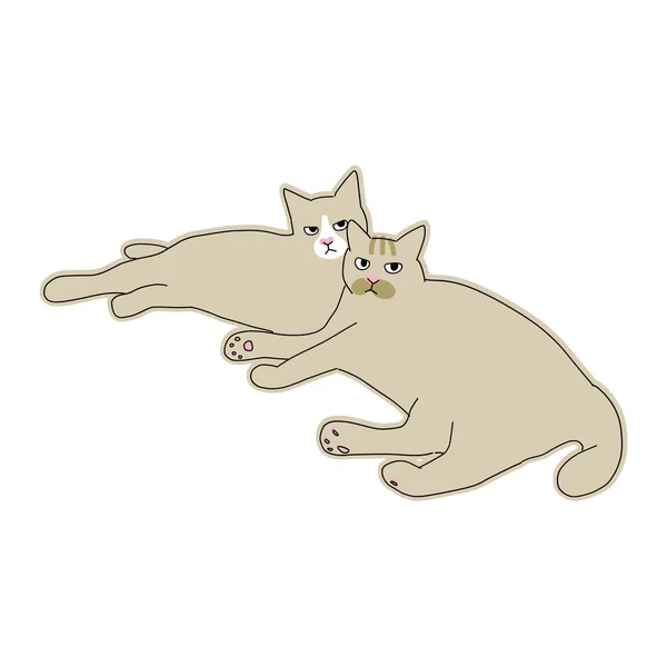 Lindo Simple Ilustración Cuerpo Completo Gato — Archivo Imágenes Vectoriales