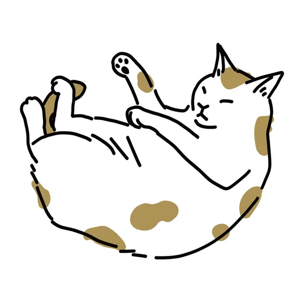 Mignon Simple Illustration Complète Corps Chat — Image vectorielle