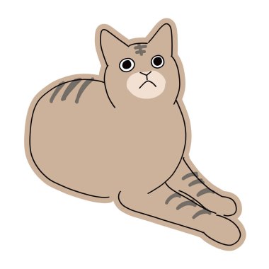 Sevimli ve basit bir kedi betimlemesi.