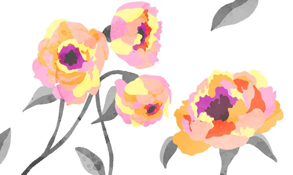 Fashionabla Och Levande Blommig Bakgrund Illustration — Stockfoto