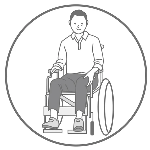 Ilustração Homem Uma Cadeira Rodas — Vetor de Stock