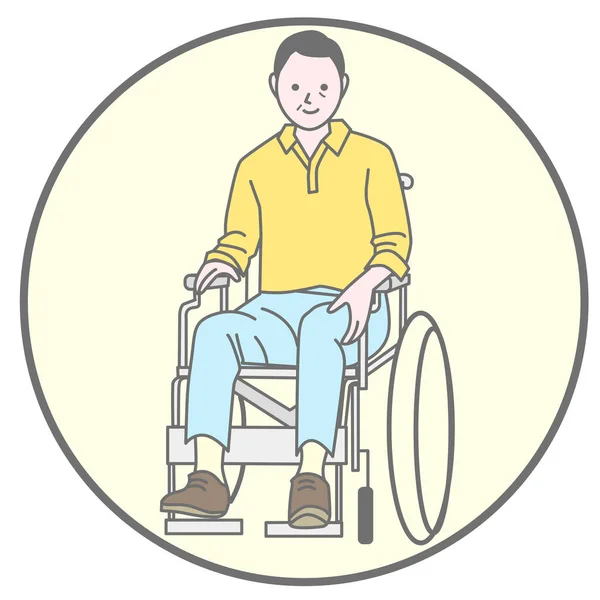 Ilustração Homem Uma Cadeira Rodas — Vetor de Stock