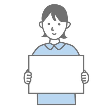 Kadın personel vektör illüstrasyonuName