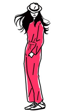 Kanat çırpan saçlı kadın vektör