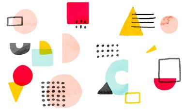 Suluboya retro geometrik desen arkaplanı