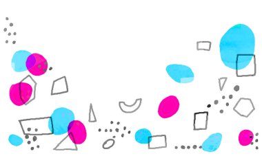 Suluboya retro geometrik desen arkaplanı