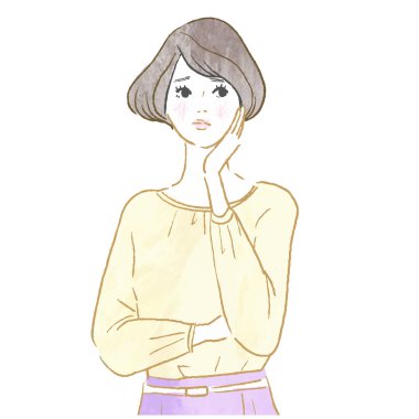 Genç bir kadının moda çizimi