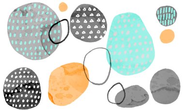 Suluboya retro geometrik desen arkaplanı