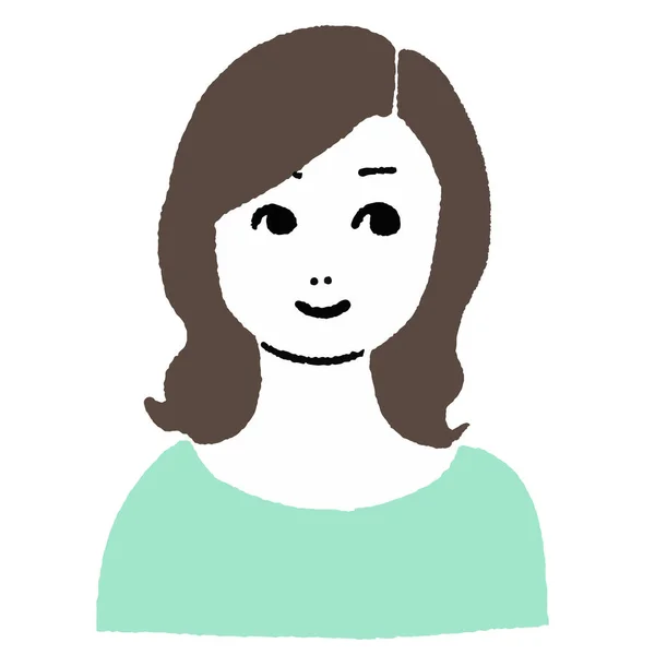 Sonriente Mujer Joven Vector Icono — Archivo Imágenes Vectoriales