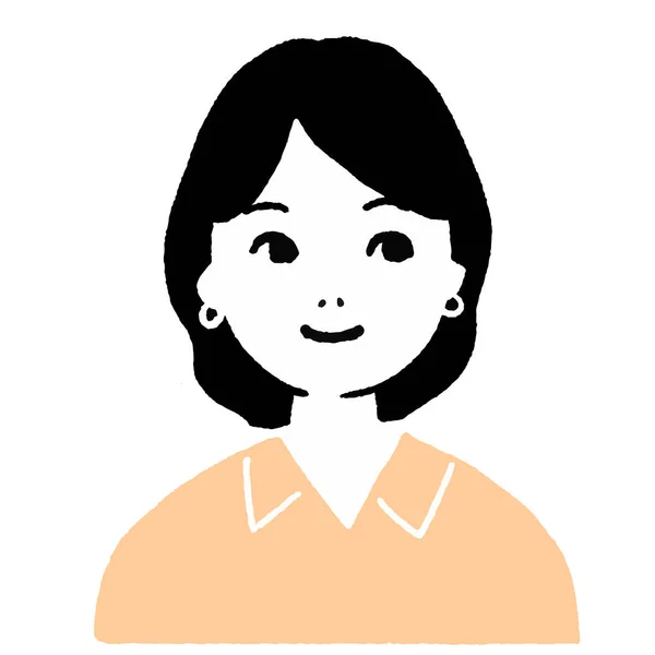 Sonriente Mujer Joven Vector Icono — Archivo Imágenes Vectoriales