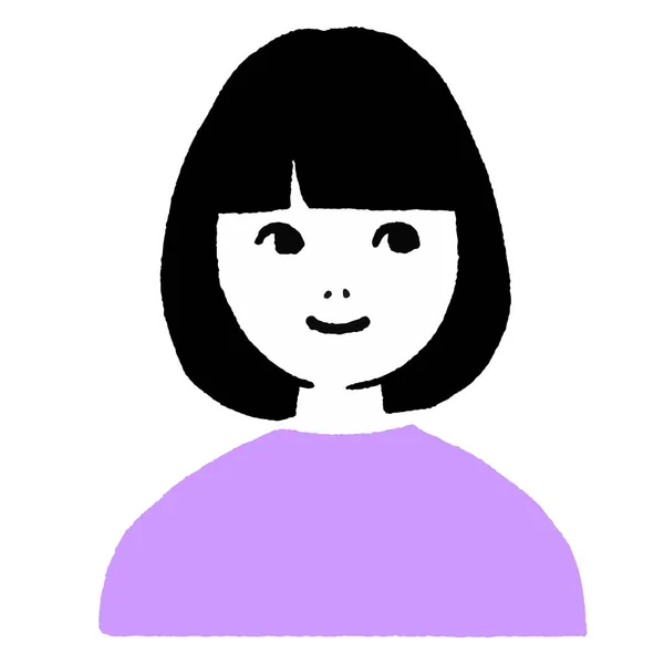 Sonriente Mujer Joven Vector Icono — Archivo Imágenes Vectoriales