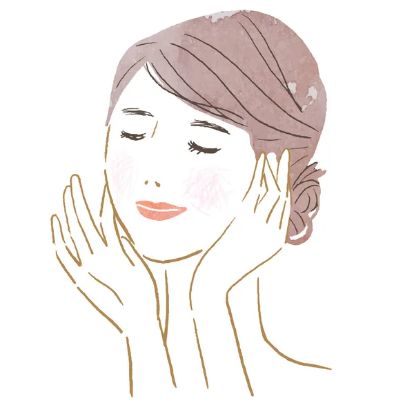 Modaya uygun genç bir kadının vektör çizgisi.