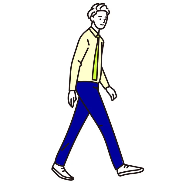 Vector Hombre Traje Caminando — Vector de stock