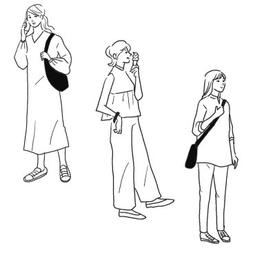 Modaya uygun bir kadının vektör çizimi