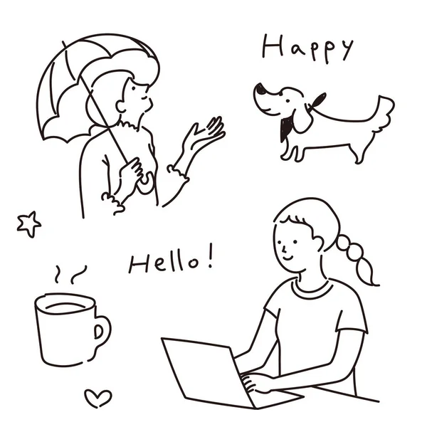 Kadınlar için zarif ve kaba çizgi çizimi