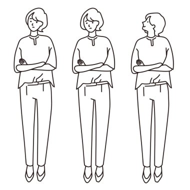 Kolları bağlı düşünen bir kadının iş vektör çizimi