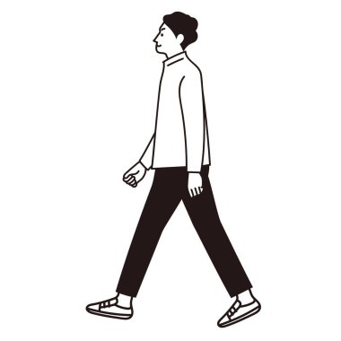 Yürüyen bir iş adamının tüm vücut vektörü.