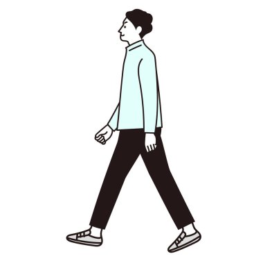 Yürüyen bir iş adamının tüm vücut vektörü.