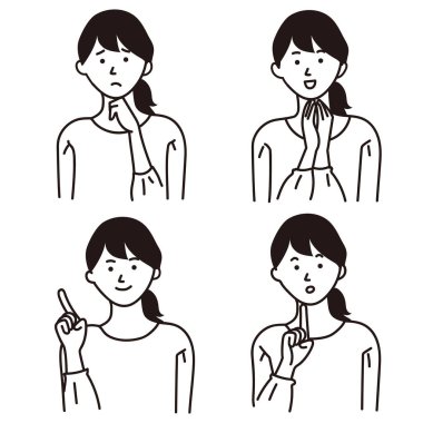 Kadının üst vücut vektör çizimi