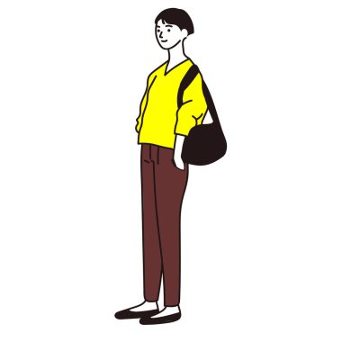 Tarz sahibi bir kadının tüm vücut çizim vektörü