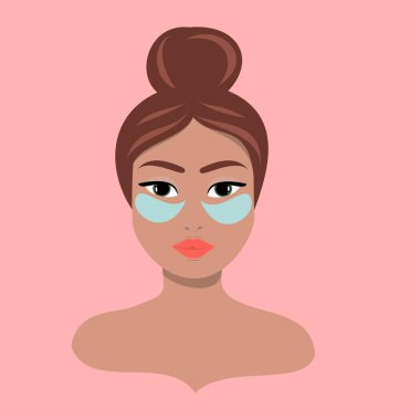 Yüzünde yamalar olan bir kız. Sabah yüz tedavisi