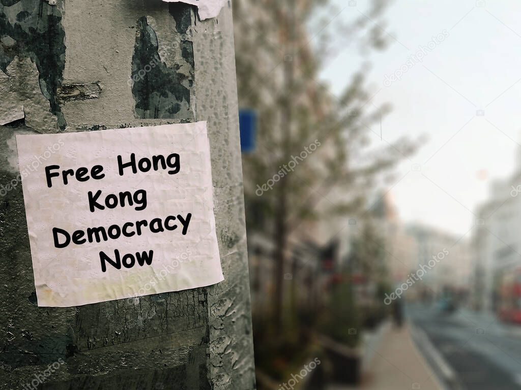 Hong Kong democracy poster on poll